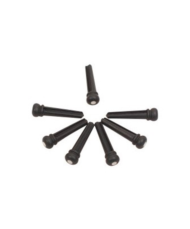 Ebony Bridge Pin Sets for Steel String Guitar – 7 pack-BD050